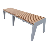 Vente en gros d'usine de bancs de ville banc de parc en bois contemporain banc long d'extérieur en bois et en métal