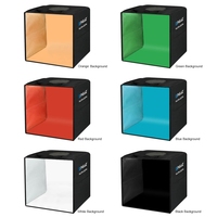 PU5032 lampu cincin fotografi Led 30cm, lampu cincin kotak pencahayaan fotografi dengan 6 warna latar belakang untuk Studio fotografi