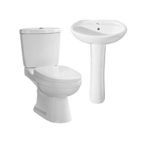 Ensemble de lavabo et cuvette de toilette en céramique moderne à prix économique pour hôtels et appartements