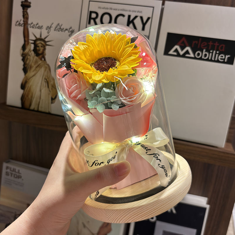 แสงไฟ-ดอกทานตะวัน-ถุงของขวัญขนาดใหญ่-การ์ดอวยพร