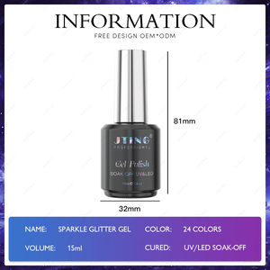Juego de Esmaltes de Uñas en Gel JTING <span class=keywords><strong>Super</strong></span> Shiny Sparkle Glitter, Colección de 24 Colores, Caja con Carta de Colores Gratis, Vegano, Sin Hema - Product Image 2