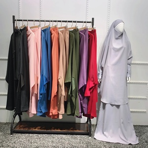Robe <span class=keywords><strong>Hijab</strong></span> à capuche pour femmes musulmanes, vêtement de prière, Jilbab Abaya Long Khimar Ramadan, robe Abayas, jupe, ensembles <span class=keywords><strong>vêtements</strong></span> islamiques, vente en gros - Product Image 2