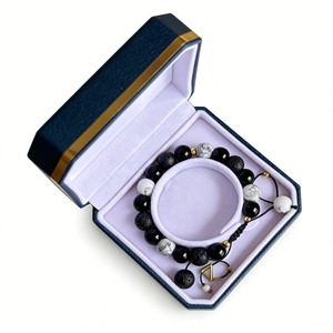 Elegant Bracelet Box Luxury Hinged PU Leather Jewelry Packaging Box Velvet <b>Insert</b> Foil Stamping Custom Logo OEM ODM Accepted - Product Image 5