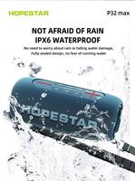 HOPESTAR P32 MAX 55W Altavoz Inalámbrico Portátil con Bluetooth, Resistente al Agua, Luz LED, TWS, TF, USB, AUX, FM, Bajos Profundos, Larga Duración de Reproducción