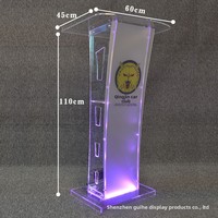 18 "W X 12" D X 42.5 "H Durable Acrylique Podium Plexiglas Église Chaire École Pupitre Événement Réception Hôtesse Stand Bureau Usine