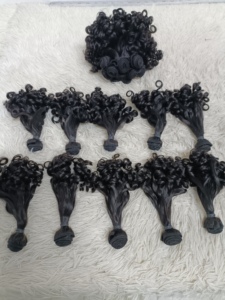 Extensions de cheveux humains naturels Letsfly Original, tissage bouclé lâche Rose, 12 pouces, 10 pièces/lot, mèches brésiliennes Remy Fumi - Product Image 5