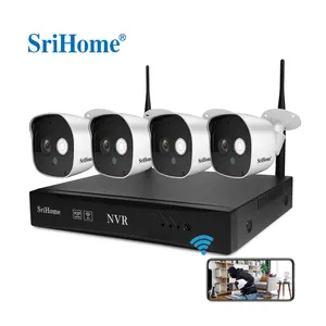 Srihome 1080P 4ch Outdoor Camera Wifi Beveiliging Camera Cctv Bullet Kit 1080P Bewakingscamera Monitor 3mp Draadloze Nvr Kits