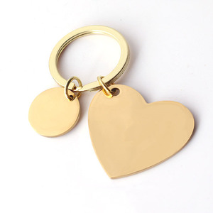 不锈钢心形镜子钥匙扣饰品心形和圆盘个性化雕刻 - Product Image 5