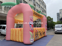 Stand de bar gonflable Tiki pour fête sur la plage, en tissu Oxford résistant au soleil et au vent, idéal pour la décoration d'événements tropicaux