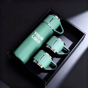 500ml Set Thermos Vacuum <b>Flask</b> Custom Logo Printed Stainless Water Bottle With <b>2</b> <b>Cups</b> <b>Flask</b> Corporate Activity Business Gift - Product Image 1