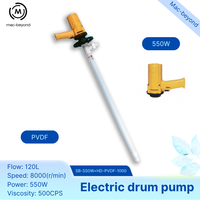 Pompe manuelle portable en PVDF anti-corrosion de 1000 mm pour le transfert de produits chimiques, acides, eaux de Javel et solvants