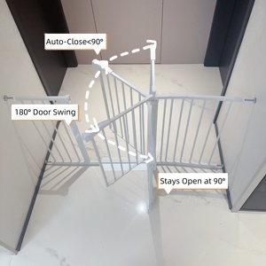 Puerta Moderna para Mascotas de Interior, Retráctil, Metálica, Diseño Deportivo, Ajustable, Segura y Cómoda, con Puerta para el Hogar y Escaleras - Product Image 5