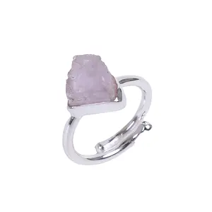 Kunzite anel natural bandas de casamento, para mulheres, prata 925, joias, atacado, prata esterlina, anéis artesanais, fornecedores