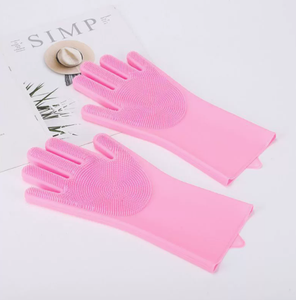 Silicone <b>Pet</b> Washing Gloves Soft <b>Bath</b> Glove Finger Brush <b>Cleaning</b> Gloves for Dog Cat Grooming - Product Image 3