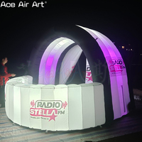 Scène DJ portable, cabine de bar DJ gonflable avec lumières colorées pour les boîtes de nuit, les événements et la location commerciale
