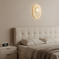 Applique murale LED dorée de style nordique avec télécommande pour salon, mur d'accentuation, chambre, balcon – Décoration artistique simple en acrylique