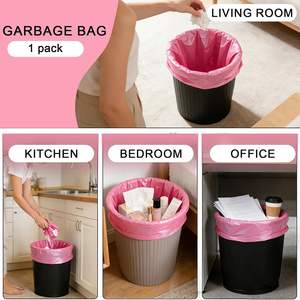 Sacs poubelles jetables Huamaohengchun en PE avec soufflets latéraux, 22 pièces, non parfumés, noirs, pour salle de bain, cuisine, chambre, salon - Product Image 3