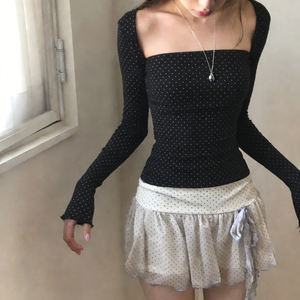 Women Polka Dot Knit Camisole <b>Cardigan</b> Two Piece <b>Set</b> Casual Solid Color <b>Top</b> <b>Set</b> Stylish Versatile Daily Wear - Product Image 2