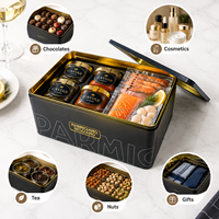 Boîte Cadeau Rectangulaire Haut de Gamme en Métal JYB Grande Taille, Boîte de Rangement en Fer Alimentaire pour Caviar, Fruits de Mer, Coffret Cadeau, Chocolat