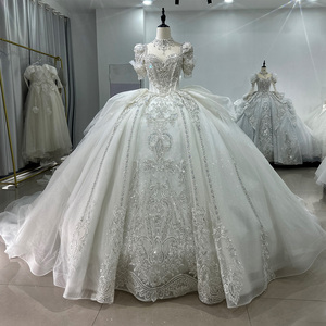 Jancember XS054 Luxury Short <b>Sleeve</b> Square Collar <b>Wedding</b> Gowns <b>Dresses</b> - Product Image 2