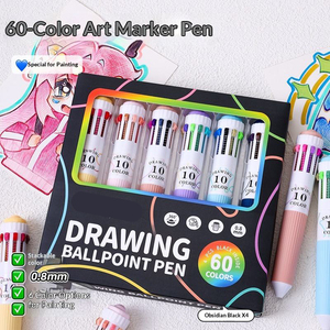 Stylo bille multicolore 10 en 1 rétractable 0,8 mm avec logo personnalisé pour <span class=keywords><strong>le</strong></span> dessin et la peinture - Product Image 2