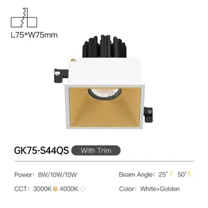 Xrzlux 10W ETL COB Trần xuống ánh sáng lõm không thấm nước IP44 Led Downlight trong nhà phòng tắm Chiếu Sáng Đèn vuông LED Spotlight