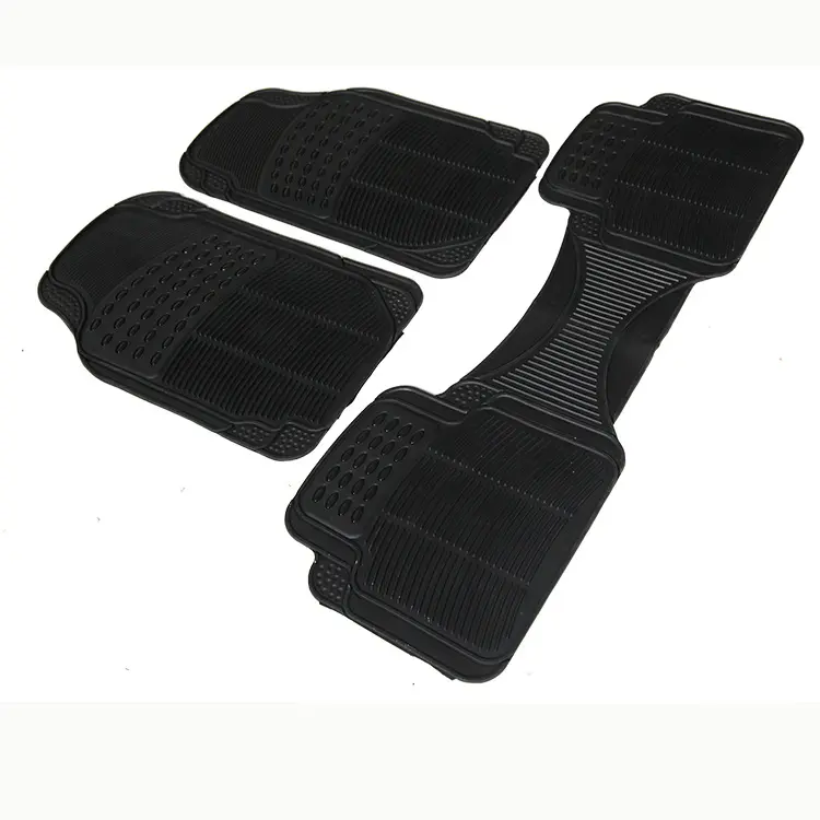 Xe SUV Tầng Mat 4 Piece Heavy Duty Set 3 Row Xe Tất Cả Thời Tiết Đen Cao Su Sàn Xe Thảm