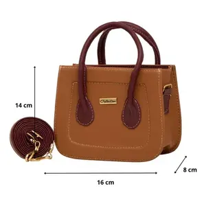 Bolso Bandolera Fana Liz Camel con Asa Única, Estilo Vintage, Cuero Genuino, Impermeable, para Uso Diario - Product Image 3