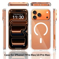 Coque de téléphone pour iPhone 18 Pro Max, transparente magnétique, dos rigide en PC, bords flexibles en TPU, anti-jaunissement, compatible iPhone 17 16 Pro Max