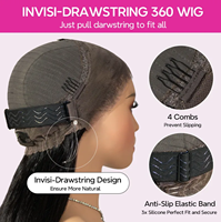 Perruque de Gros Pré-Épilée HD Frontale en Dentelle 100% Cheveux Humains Vierge Bruts, Perruque Frontale en Dentelle 360 Sans Colle, Perruques Complètes en Dentelle 13x6 Cheveux Humains
