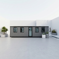 Maison conteneur pliable à double aile à coût de transport réduit, maison modulaire peu encombrante, appartement contemporain au design minimaliste
