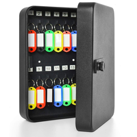 28 Schlüssel-Schließfach zur Wandmontage, Schlüsselkasten aus Stahl zur Wandmontage mit Code, Zahlenschloss-Box mit Code, mit Haken und Etiketten