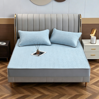 Ensemble de matelas rafraîchissant en latex Mica Ice Silk 8mm, moderne, 3 pièces, 2 taies d'oreiller, anti-bactérien, 200TC, respirant pour l'été, taille personnalisée