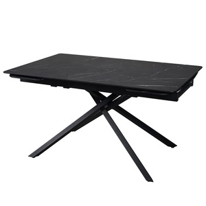 <span class=keywords><strong>Tavolo</strong></span> da Pranzo <span class=keywords><strong>Allungabile</strong></span> <span class=keywords><strong>Nero</strong></span> Personalizzato con Piano in <span class=keywords><strong>Marmo</strong></span> - Product Image 1