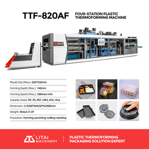 ماكينة تصنيع أوتوماتيكية بالكامل بأربع محطات لـ PS PP PVC & EPS مع مكونات أساسية لمضخة المحرك للبيع - Product Image 2