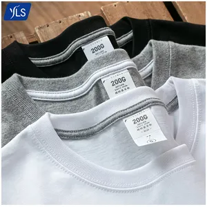 YLS New Brand Wholesale Top Quality 200Gsm T Shirt 100% Pure Cotton Plus Size Custom Made Men Tshirt Clothing