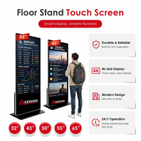 Pantalla LCD de Señalización Digital de Pie de 32/43/50/55/65 Pulgadas, Kiosco de Publicidad para Aeropuertos, Estaciones de Metro y Subterráneo