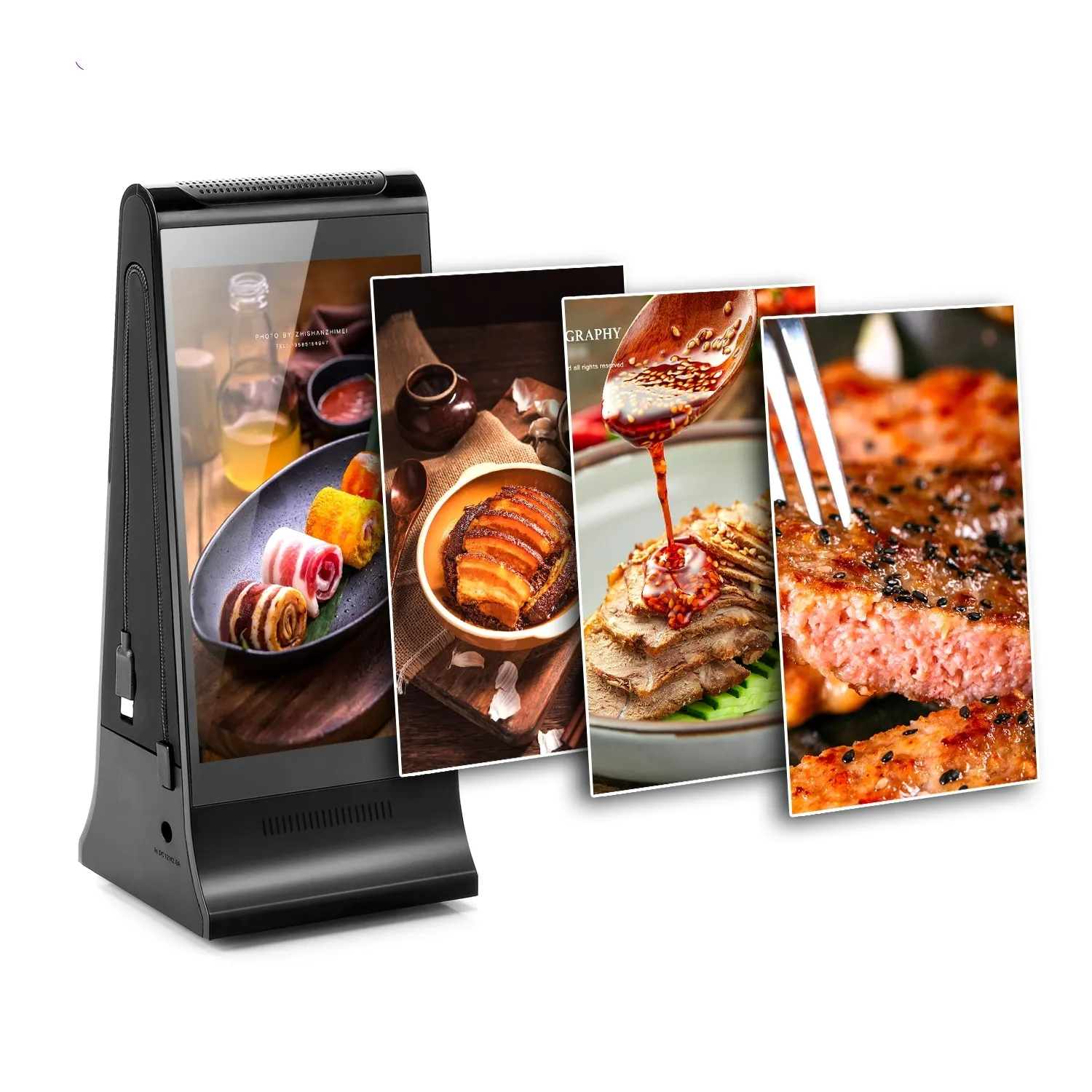 FYD 868SD, лидер продаж, 7-дюймовый экран, подставка для столика для ресторанного кафе, Android, рекламный сенсорный экран со съемным аккумулятором