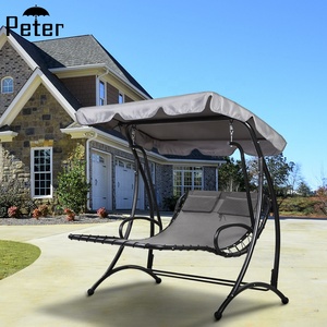 Patio terraza jardín oscilación cama hamaca columpio soporte colgante de 2 plazas Silla de oscilación con techo - Product Image 6