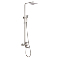 Grifo Mezclador Termostático Moderno de Lujo con Acabado Cromado Pulido, Monomando, con Barra Deslizante para Duchas de Lluvia en Baños de Hotel