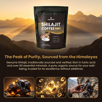 Poudre de café AegleWell au Shilajit, mélange de café aux champignons adaptogènes, supplément de café instantané pour le soutien quotidien de l'énergie et de la concentration