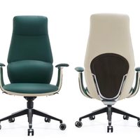Chaise de direction pivotante inclinable en cuir PU ergonomique de luxe pour bureau, grande et haute, moderne, robuste, pour manager, patron
