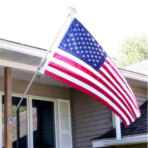 Tiang Bendera Luar Rumah 6 Kaki Bebas Kusut Tiang Bendera untuk Rumah Tugas Berat Logam Tiang Bendera Perangkat Keras untuk Bendera dengan Cahaya Matahari