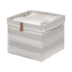 Caja de almacenamiento plegable de algodón y lino, tipo cuadrado grande, organizador de armario para ropa de bebé, juguetes y artículos diversos. - Product Image 2