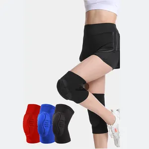 Компрессионная мягкая губка для волейбола, поддержка колена, нейлон, спандекс, противоскользящая коленная бандаж, танцевальные коленные рукава для спорта