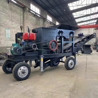 Concasseur mobile robuste de type boîte pour le broyage de pierres et de granit