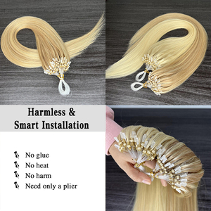 12A Salon New Style Blonde H6 Hir <span class=keywords><strong>Extension</strong></span> 100 capelli umani Nano Micro perline <span class=keywords><strong>Extension</strong></span> Best Seller piuma Line <span class=keywords><strong>Extension</strong></span> - Product Image 5