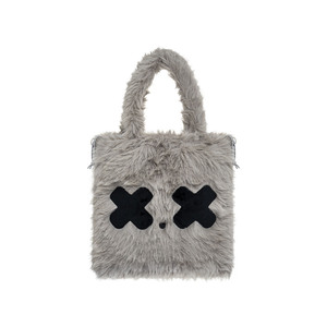 Bolso de Conejo de Algodón Multiusos Convertible, Bolso Esponjoso Hecho a Mano con Piel Sintética de Hilo Largo y Detalle de Aplique de Velboa - Product Image 2