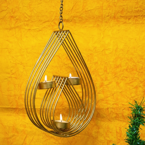 Bougeoir décoratif en métal suspendu Lanterne Noël Vacances Fête Festive Décoration d'intérieur Arbre élégant Pièce suspendue - Product Image 1