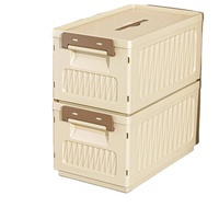 Boîte de rangement pliante en plastique écologique Rectangle Home Dressing Clothing Organizer 50L-60L Capacity Modern Minimalist Design